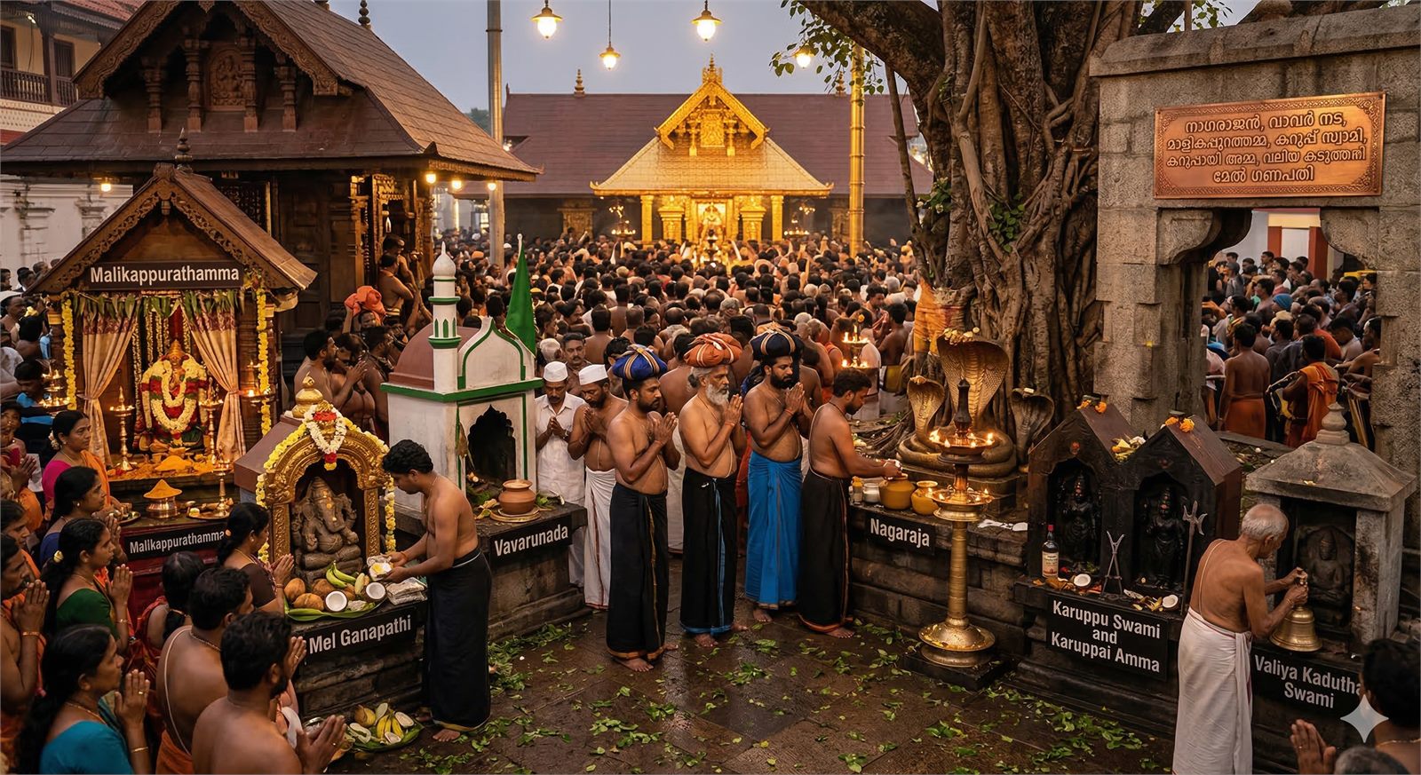 Temple deities and upadevathas at Sabarimala